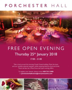 jan 2018 porchester hall open evening