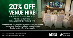 20% off venue hire rickmansworth